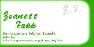 zsanett happ business card